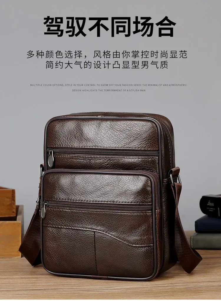 Tas Selempang Pria Polos Warna Hitam Bentuk Kotak Tali Panjang Kapasitas Besar Grosir Import