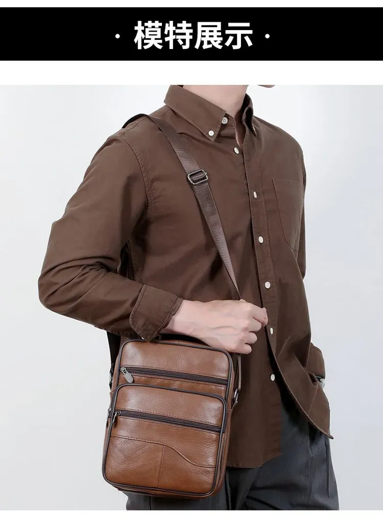Tas Selempang Pria Polos Warna Hitam Bentuk Kotak Tali Panjang Kapasitas Besar Grosir Import