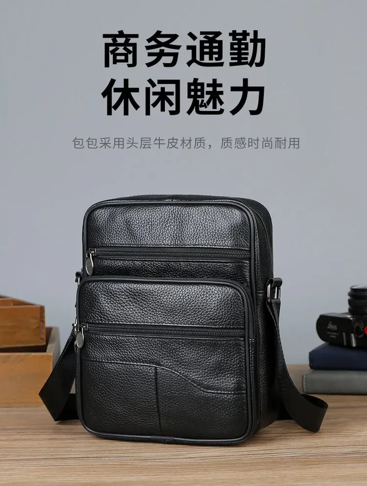 Tas Selempang Pria Polos Warna Hitam Bentuk Kotak Tali Panjang Kapasitas Besar Grosir Import