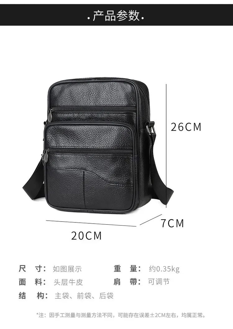 Tas Selempang Pria Polos Warna Hitam Bentuk Kotak Tali Panjang Kapasitas Besar Grosir Import