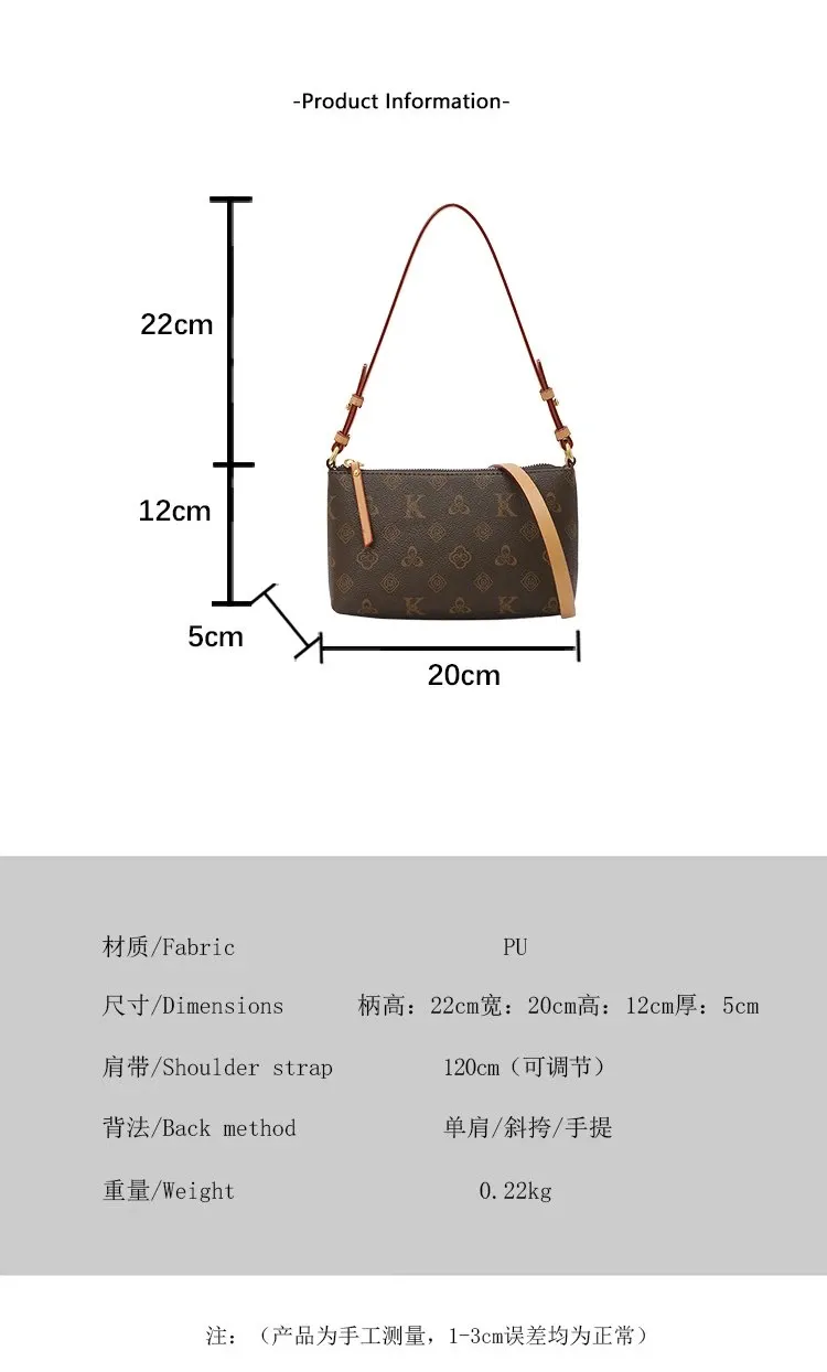 Tas Selempang Wanita Bahan PU Sintetis Motif Print Bentuk Kotak Tali Panjang Dengan Gantungan