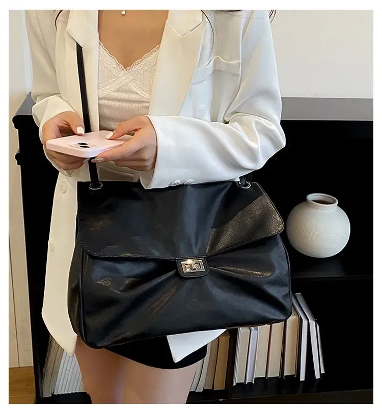 Tas Ransel Wanita Bahan PU Sintetis Polos Warna Hitam Bentuk Kotak Tali Panjang Grosir Import