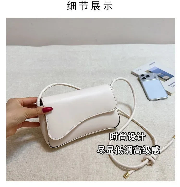 Tas Selempang Wanita Bahan PU Sintetis Polos Warna Putih Bentuk Kotak Tali Lebar Stok Grosir