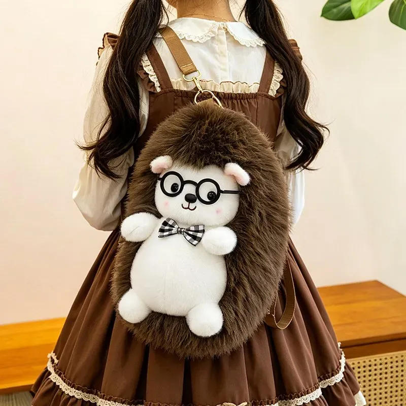 Tas Ransel Anak Bahan PU Sintetis Polos Warna Putih Bentuk Bulat Tali Panjang Grosir Import