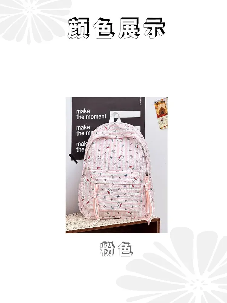 Tas Ransel Wanita Bahan Kain Motif Print Warna Pink Bentuk Kotak Tali Lebar Grosir Import kategori tas ransel grosir