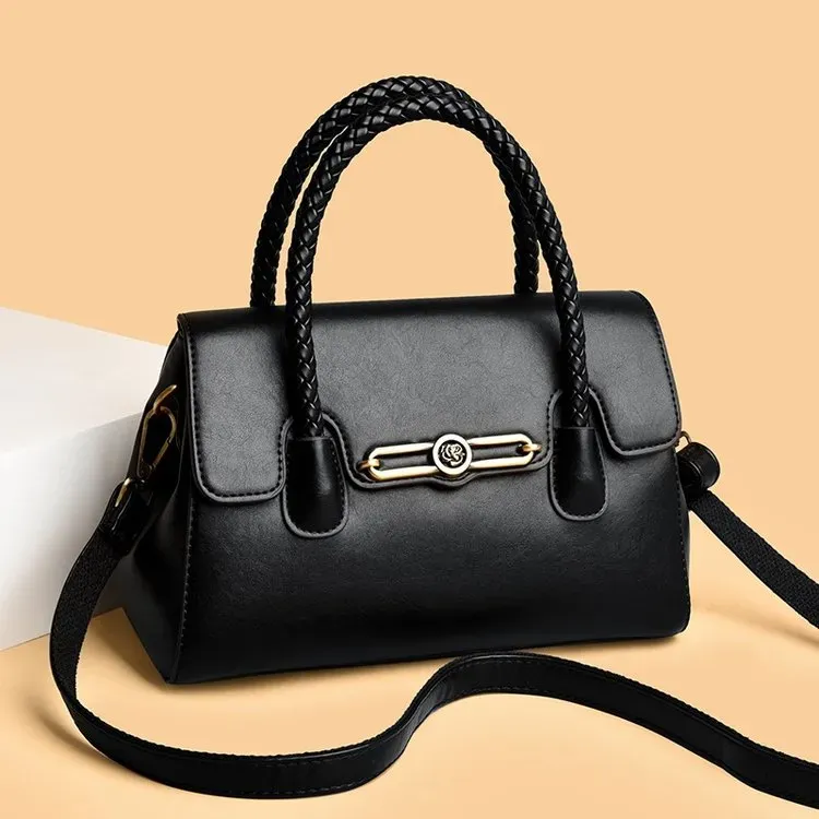 Tas Selempang Wanita Bahan PU Sintetis Polos Bentuk Bulat Tali Lebar Resleting Grosir Import