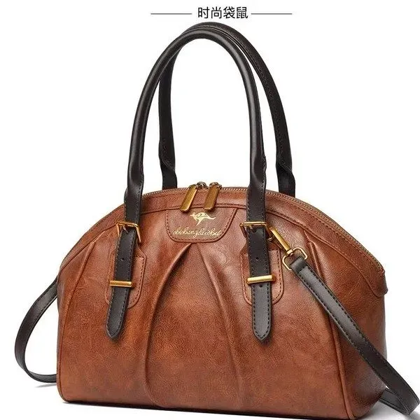 Tas Selempang Wanita Bahan PU Sintetis Polos Bentuk Bulat Tali Lebar Resleting Grosir Import