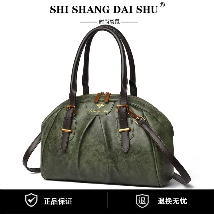 Tas Selempang Wanita Bahan PU Sintetis Polos Bentuk Bulat Tali Lebar Resleting Grosir Import
