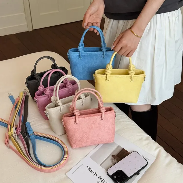 Tas Selempang Wanita Bahan PU Sintetis Polos Warna Hitam Bentuk Kotak Tali Resleting Grosir