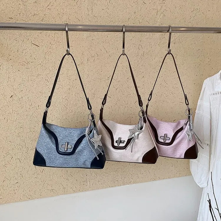 Tas Bucket Wanita Bahan PU Sintetis Polos Warna Pink Bentuk Bucket Tali Panjang Grosir Import