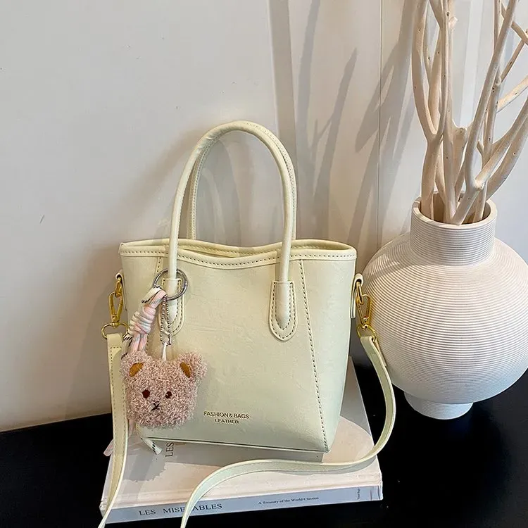 Tas Ransel Wanita Bahan PU Sintetis Motif Polkadot Warna Putih Bentuk Kotak Tali Grosir Import