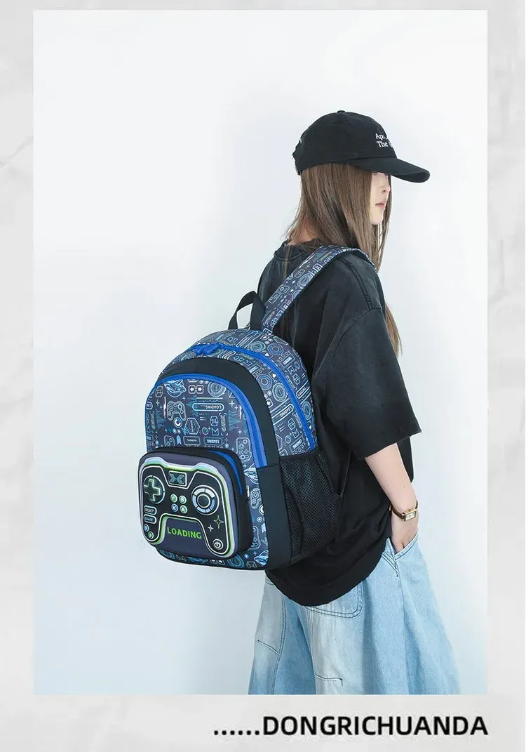 Tas Selempang Pria Bahan Oxford Motif Print Warna Biru Bentuk Kotak Tali Panjang Grosir Import