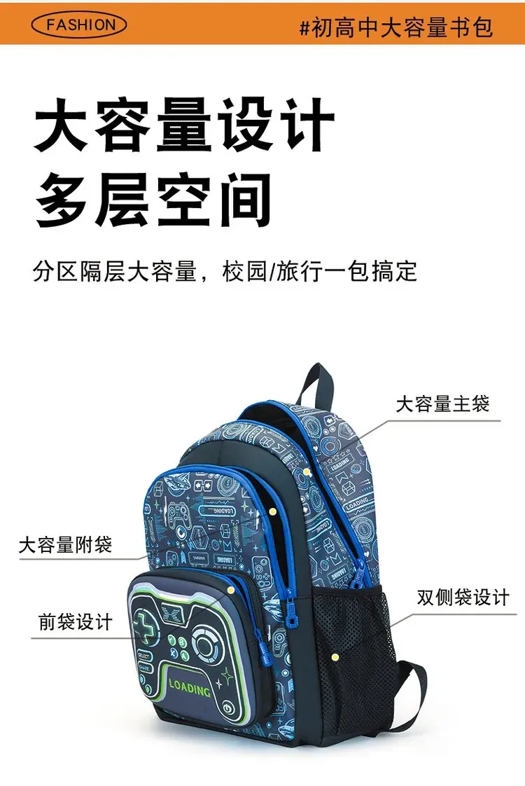 Tas Selempang Pria Bahan Oxford Motif Print Warna Biru Bentuk Kotak Tali Panjang Grosir Import