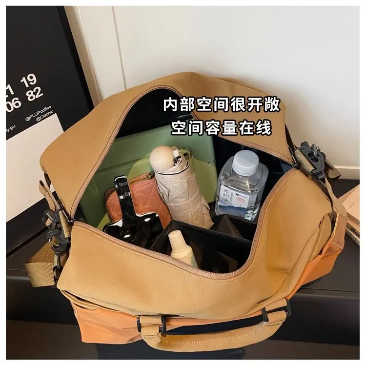 Tas Selempang Pria Bahan Nylon Polos Warna Cokelat Bentuk Kotak Tali Rantai Grosir Import