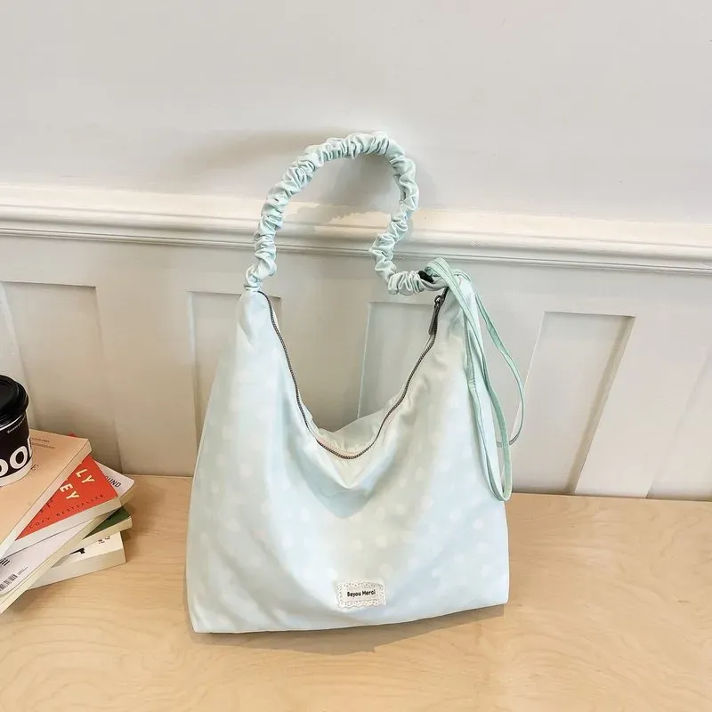 Tas Selempang Wanita Bahan PU Sintetis Motif Polkadot Warna Putih Bentuk Kotak Grosir Import