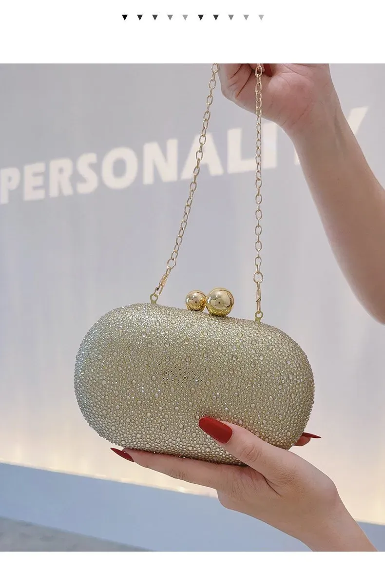 Tas Selempang Wanita Bahan PU Sintetis Motif Print Warna Gold Bentuk Bulat Grosir Import