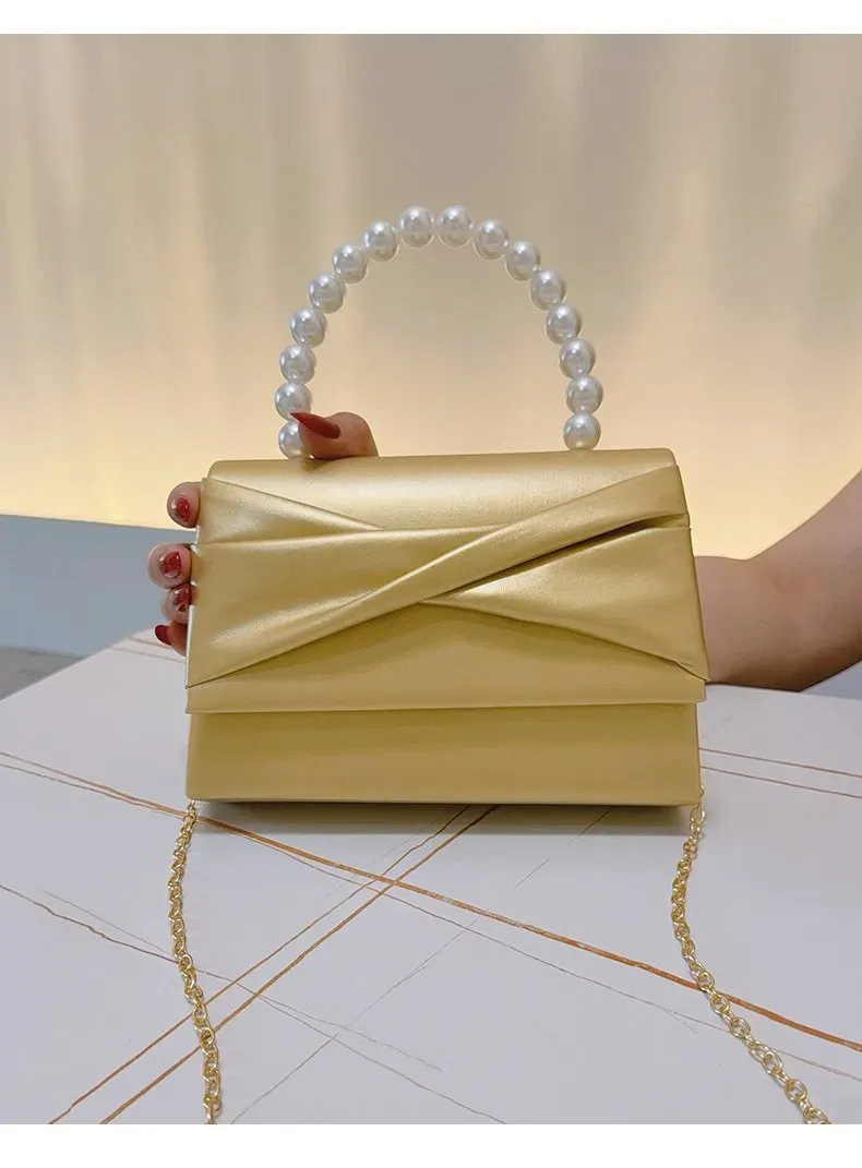 Tas Selempang Wanita Bahan PU Sintetis Polos Warna Kuning Bentuk Kotak Tali Harga Grosir