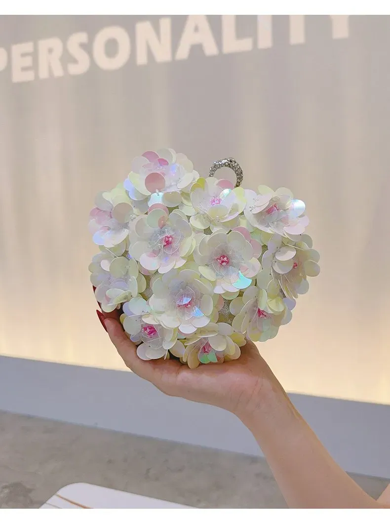 Tas Selempang Wanita Bahan PU Sintetis Motif Floral Warna Putih Bentuk Kotak Grosir Import