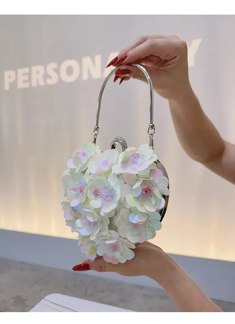 Tas Selempang Wanita Bahan PU Sintetis Motif Floral Warna Putih Bentuk Kotak Grosir Import