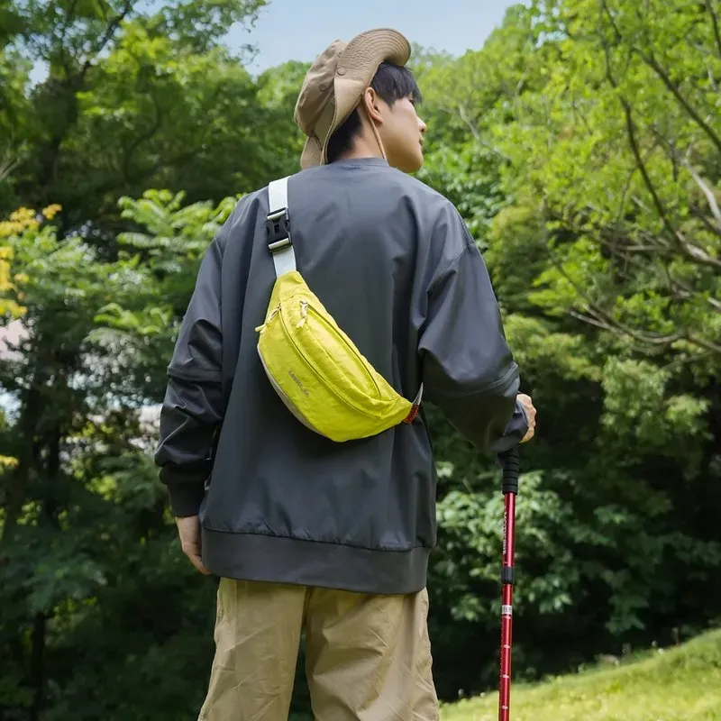 Tas Selempang Wanita Bahan Nylon Polos Warna Kuning Bentuk Kotak Tali Lebar Stok Grosir