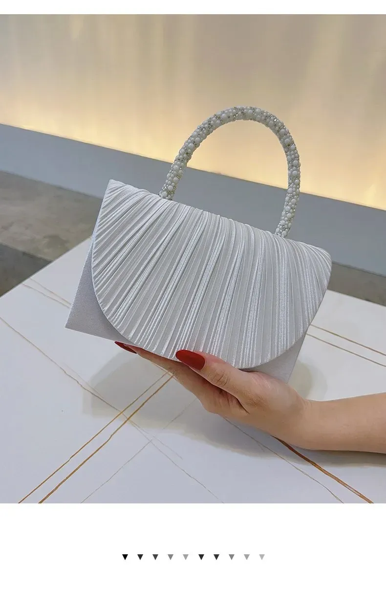 Tas Tote Wanita Bahan PU Sintetis Polos Warna Putih Bentuk Kotak Tali Rantai Grosir Import