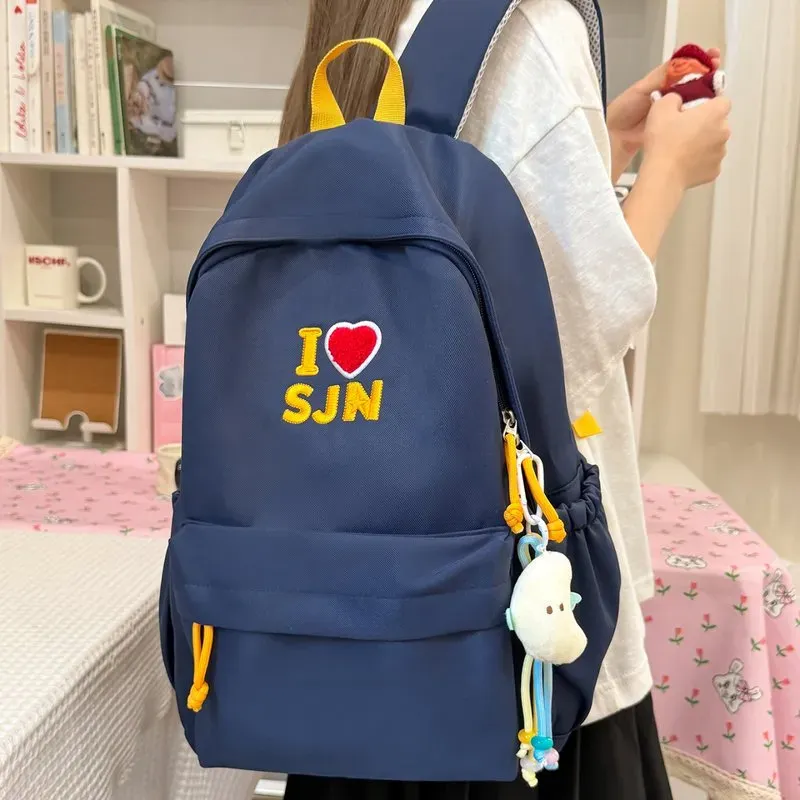 Tas Ransel Wanita Bahan Oxford Motif Print Bentuk Kotak Tali Lebar Resleting untuk Reseller