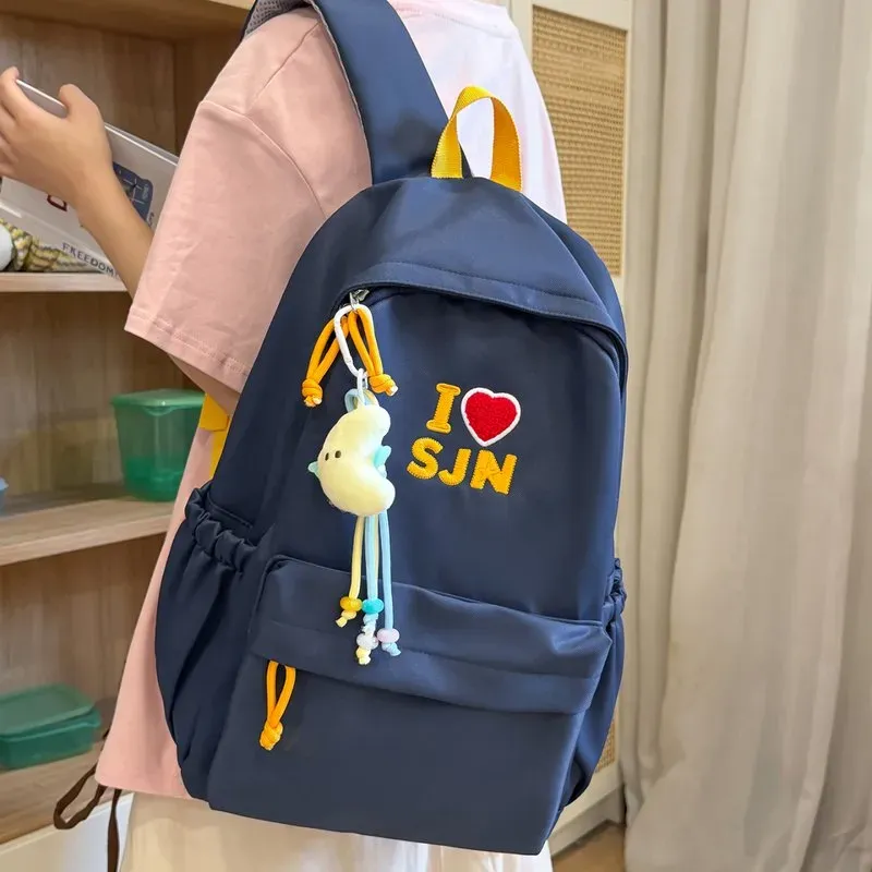 Tas Ransel Wanita Bahan Oxford Motif Print Bentuk Kotak Tali Lebar Resleting untuk Reseller