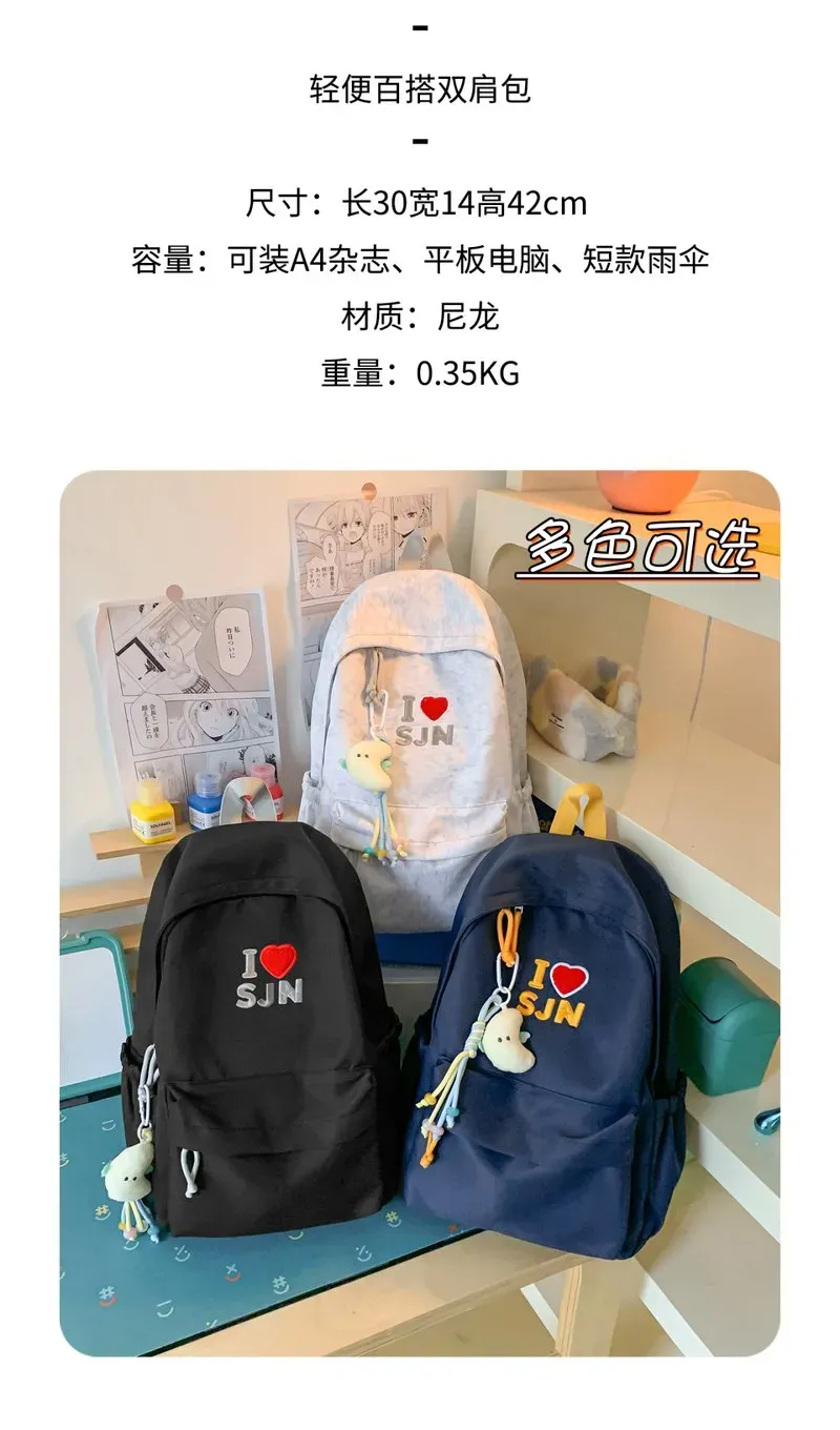 Tas Ransel Wanita Bahan Oxford Motif Print Bentuk Kotak Tali Lebar Resleting untuk Reseller
