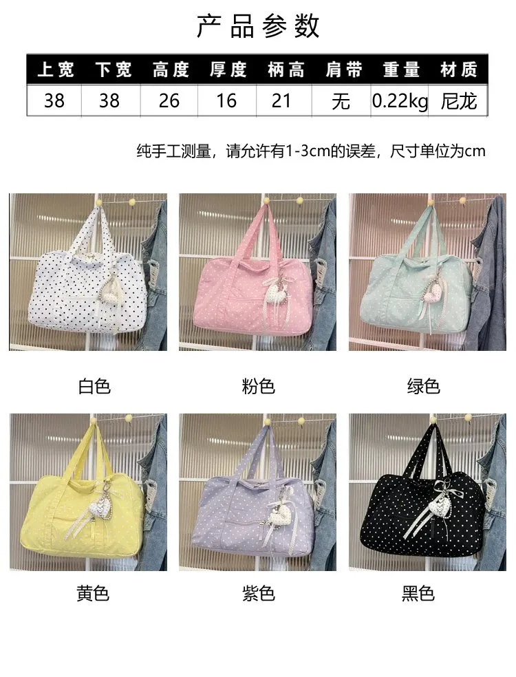 Tas Selempang Wanita Bahan PU Sintetis Motif Polkadot Warna Kuning Bentuk Kotak Resleting