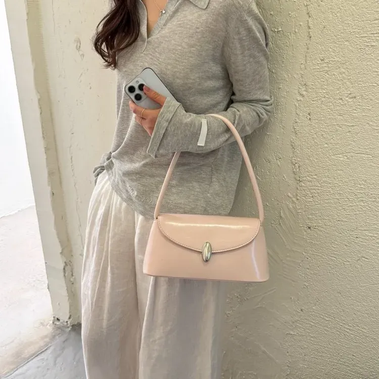 Tas Selempang Wanita Bahan PU Sintetis Polos Warna Pink Bentuk Kotak Tali Grosir Import