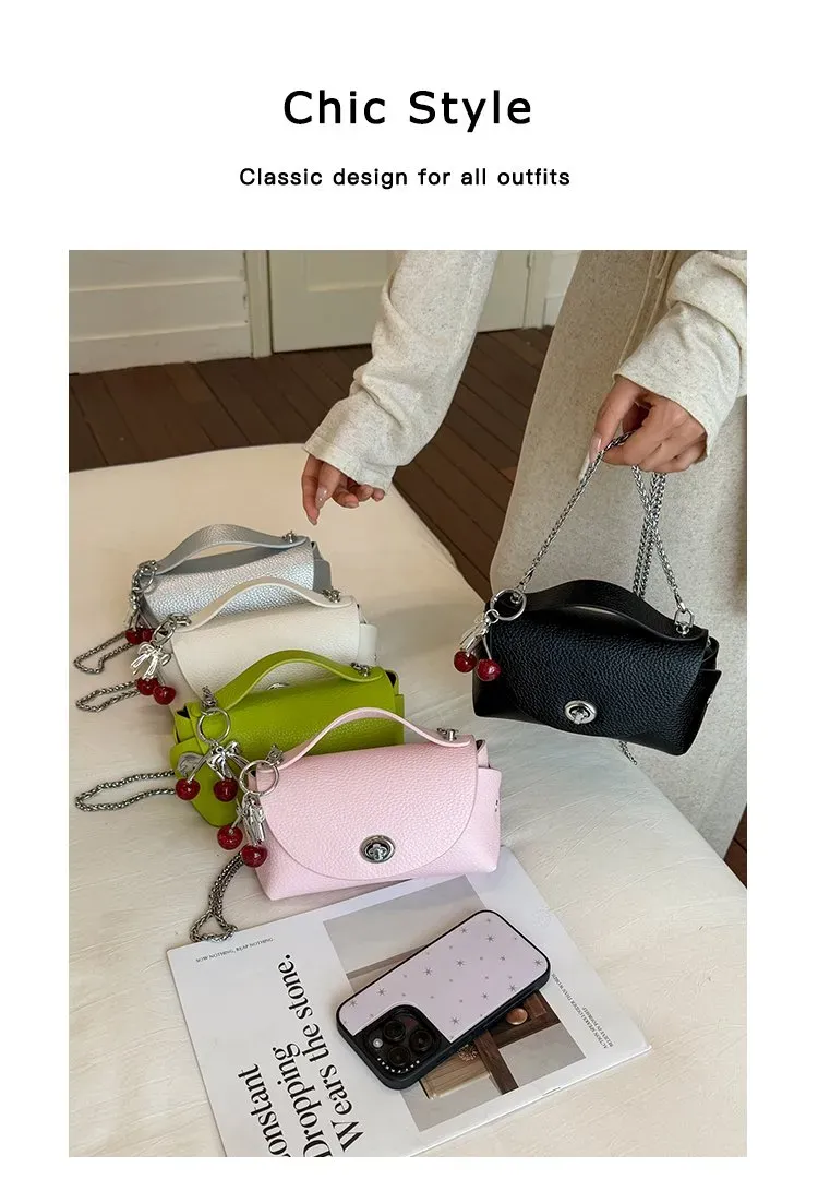 Tas Selempang Wanita Bahan PU Sintetis Polos Warna Hitam Bentuk Kotak Tali untuk Reseller