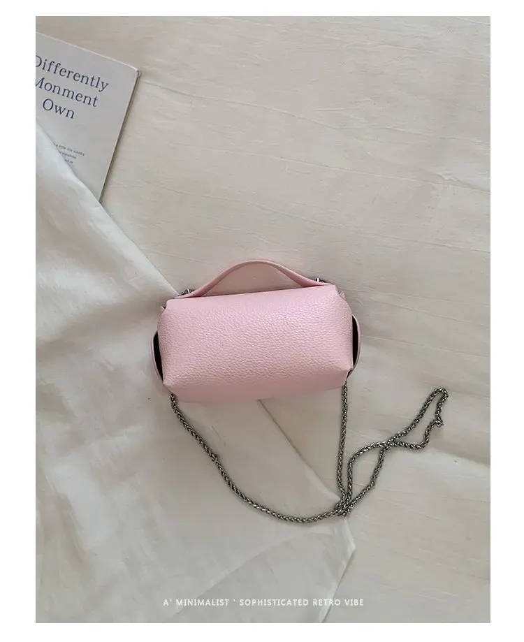 Tas Selempang Wanita Bahan PU Sintetis Polos Warna Hitam Bentuk Kotak Tali untuk Reseller