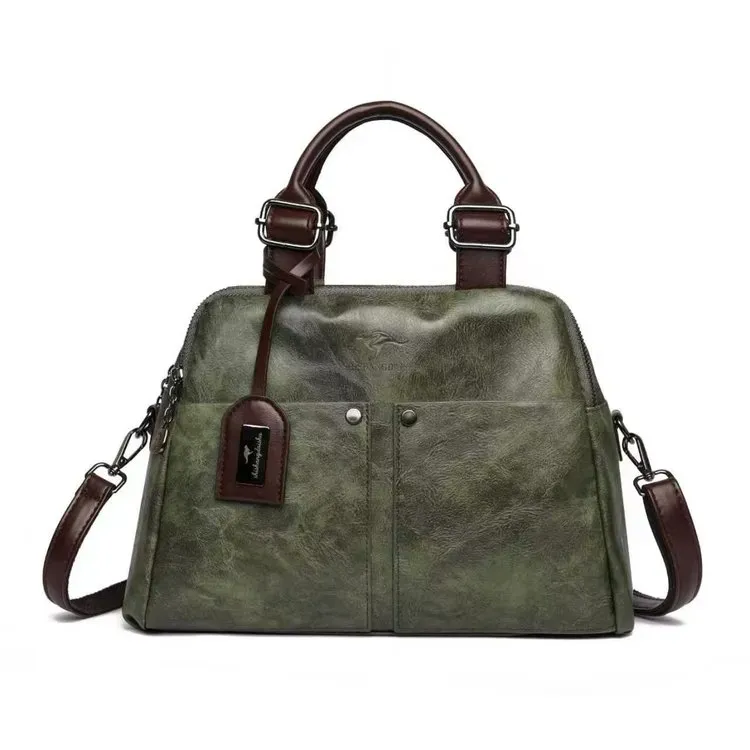 Tas Selempang Wanita Bahan PU Sintetis Polos Warna Hijau Bentuk Kotak Tali Resleting Grosir kategori tas selempang grosir