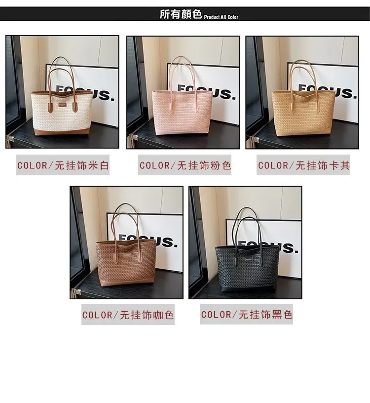 Tas Selempang Wanita Bahan PU Sintetis Tekstur Anyam Warna Hitam Bentuk Kotak Warna Cokelat