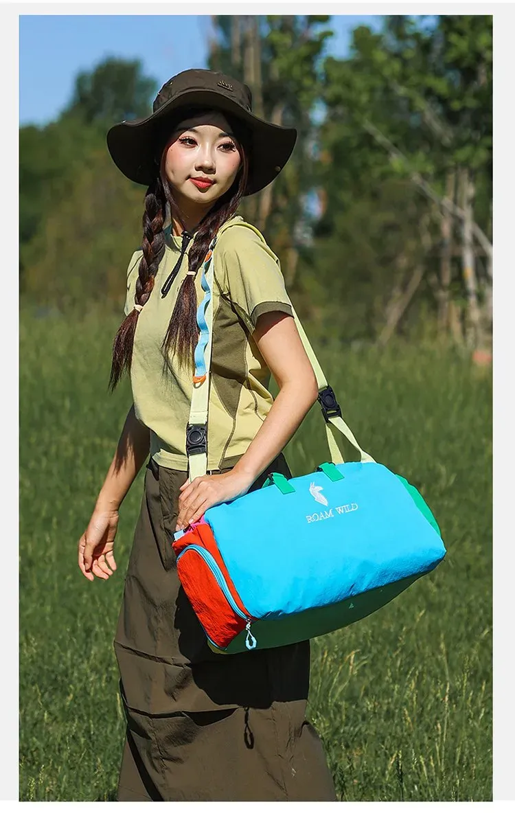 Tas Selempang Wanita Bahan Nylon Motif Print Bentuk Kotak Tali Panjang Kapasitas Grosir Import