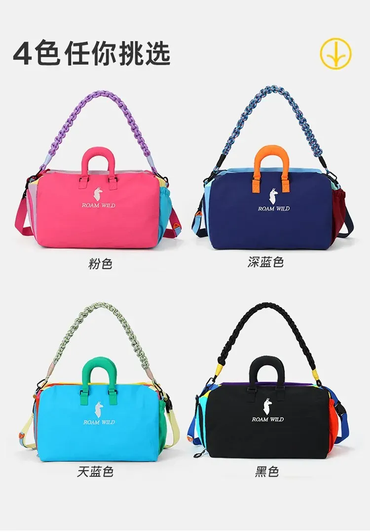 Tas Selempang Wanita Bahan Nylon Motif Print Bentuk Kotak Tali Panjang Kapasitas Grosir Import