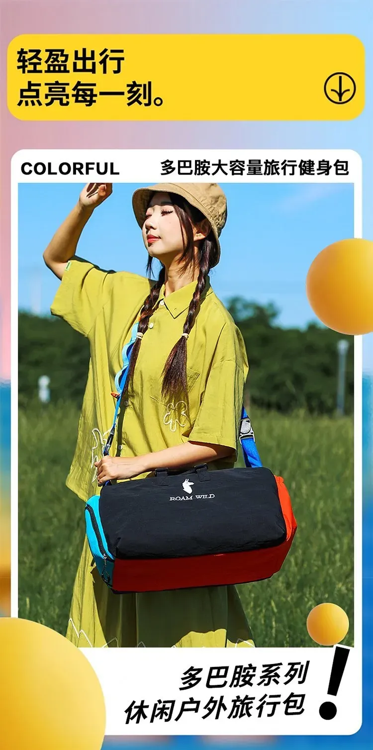 Tas Selempang Wanita Bahan Nylon Motif Print Bentuk Kotak Tali Panjang Kapasitas Grosir Import