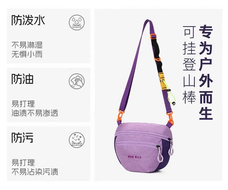 Tas Selempang Wanita Bahan Nylon Polos Bentuk Kotak Tali Panjang Resleting untuk Toko Online
