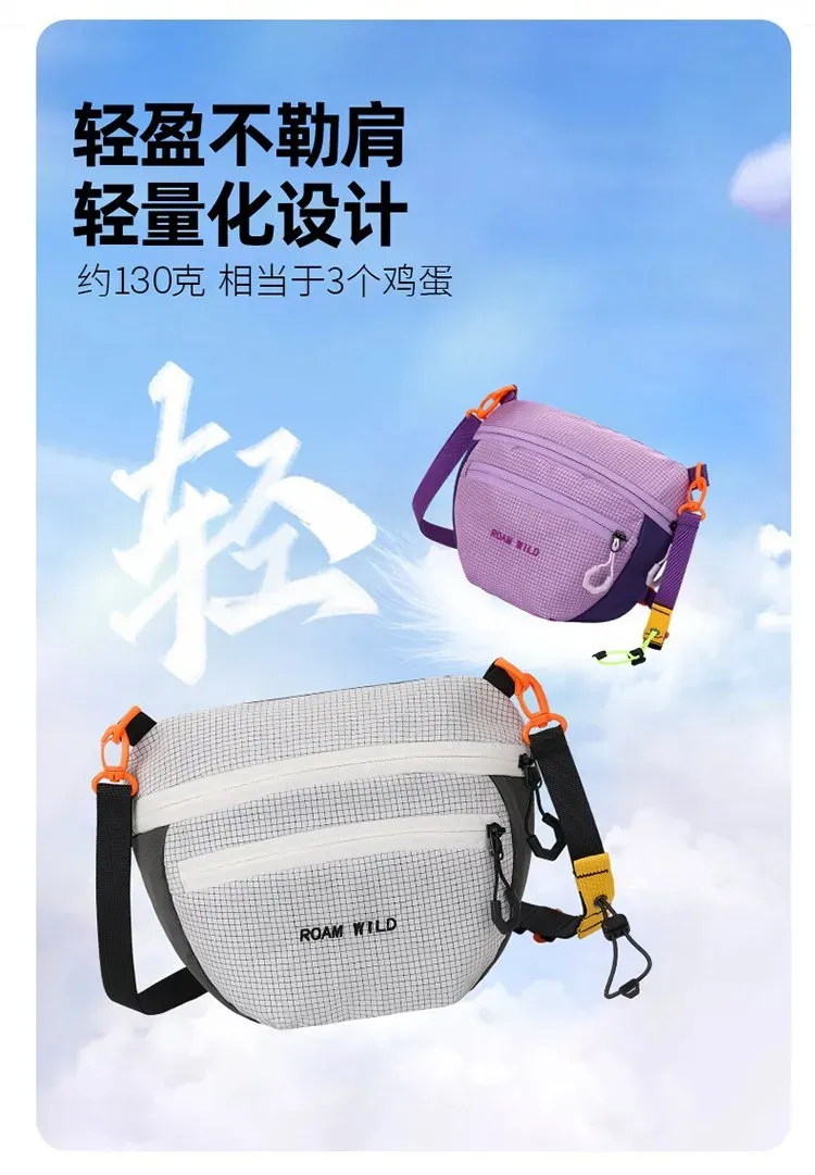 Tas Selempang Wanita Bahan Nylon Polos Bentuk Kotak Tali Panjang Resleting untuk Toko Online
