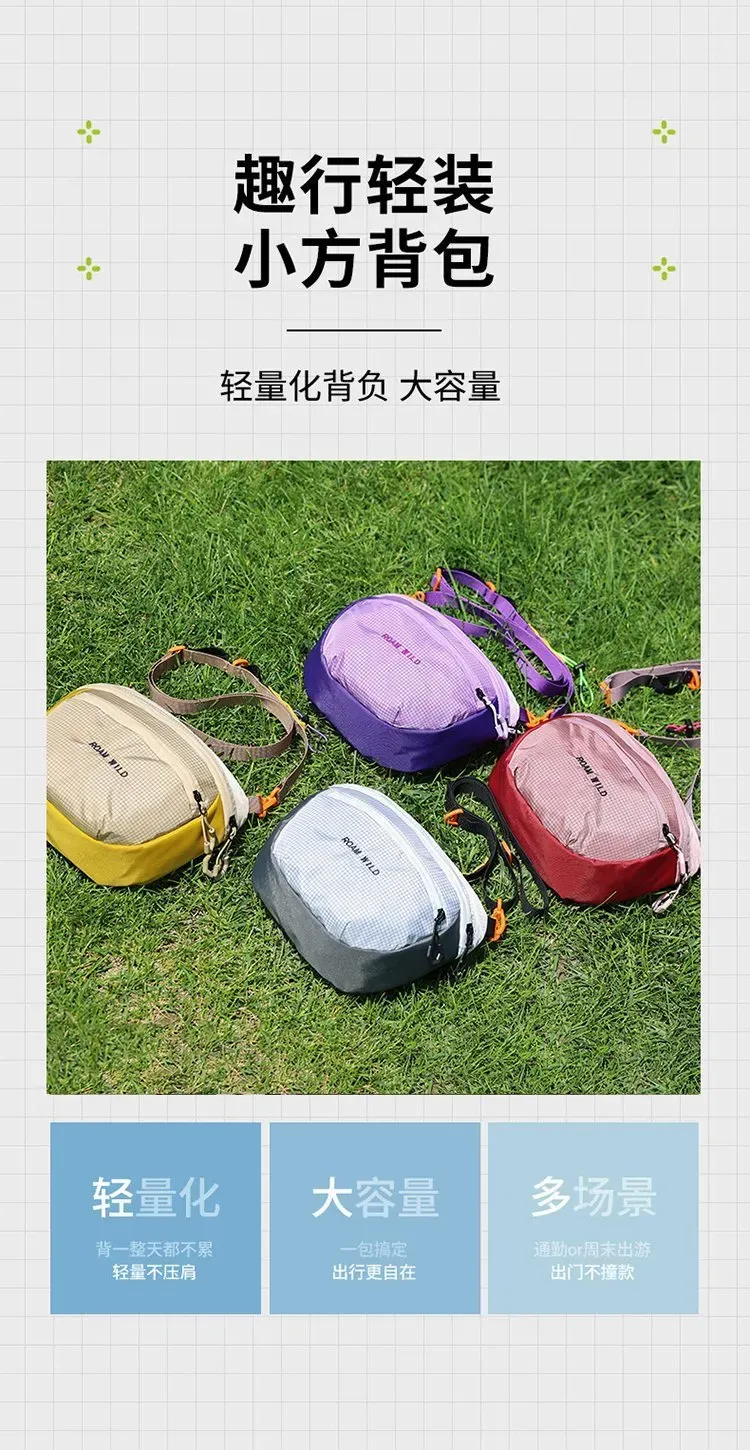 Tas Selempang Wanita Bahan Nylon Polos Bentuk Kotak Tali Panjang Resleting untuk Toko Online