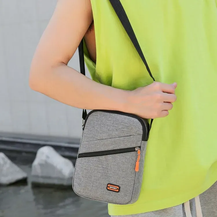 Tas Selempang Pria Bahan Nylon Polos Warna Biru Bentuk Kotak Tali Panjang Grosir Import