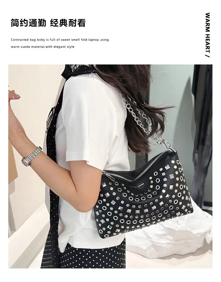 Tas Selempang Wanita Bahan PU Sintetis Motif Print Warna Hitam Bentuk Kotak Tali Resleting