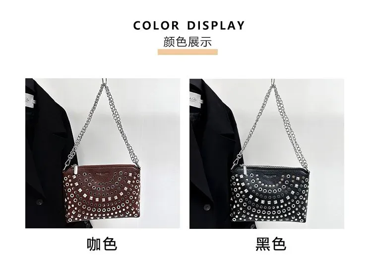 Tas Selempang Wanita Bahan PU Sintetis Motif Print Warna Hitam Bentuk Kotak Tali Resleting