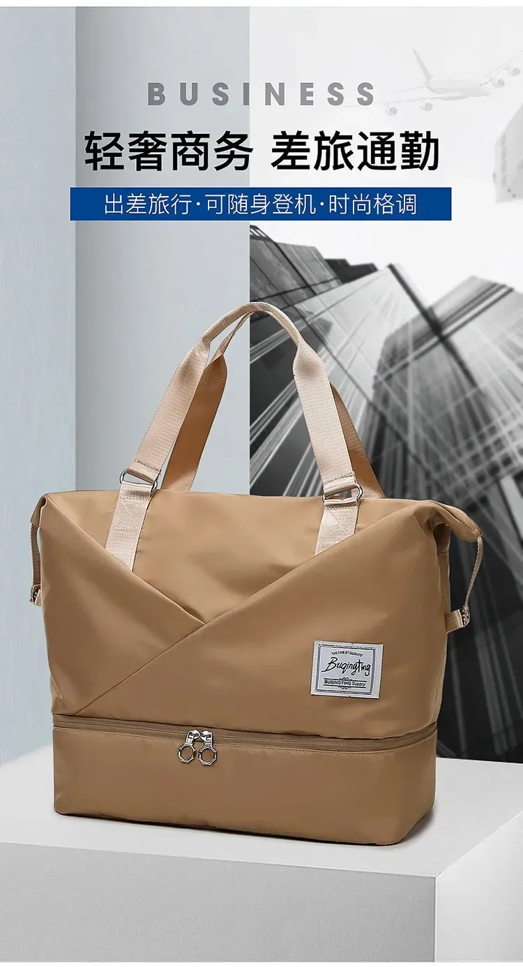 Tas Selempang Wanita Bahan Nylon Polos Warna Pink Bentuk Kotak Tali Lebar Grosir Import
