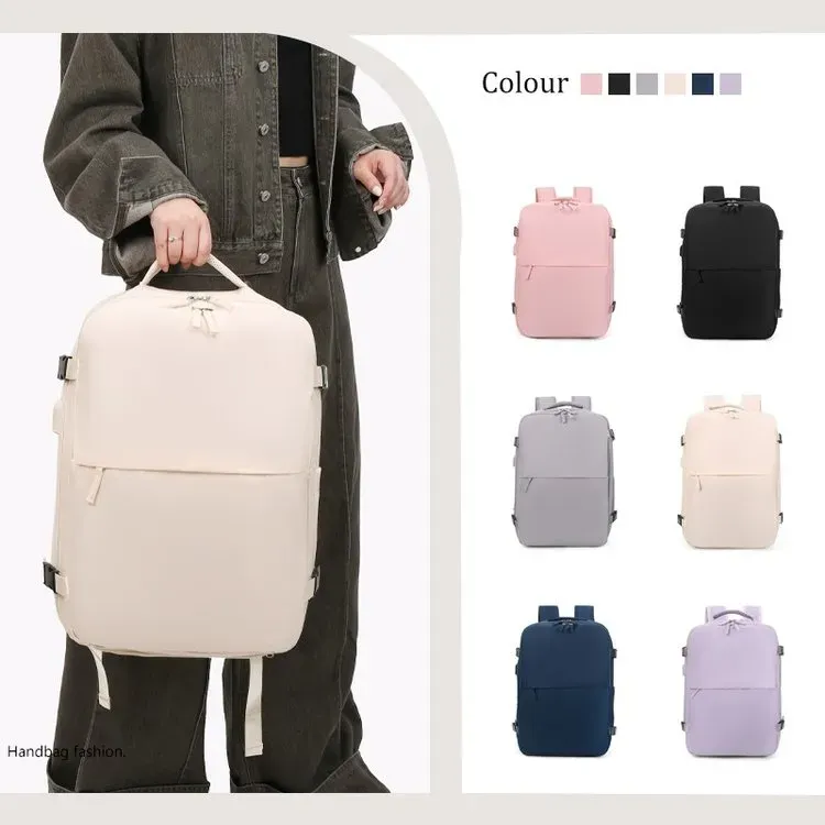 Tas Ransel Pria Bahan Nylon Polos Bentuk Kotak Tali Lebar Resleting Grosir Import