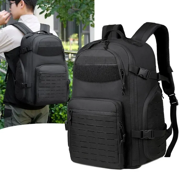 Tas Ransel Pria Bahan Nylon Polos Bentuk Kotak Tali Lebar Resleting Grosir Import