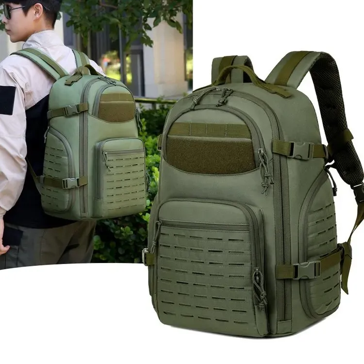 Tas Ransel Pria Bahan Nylon Polos Bentuk Kotak Tali Lebar Resleting Grosir Import