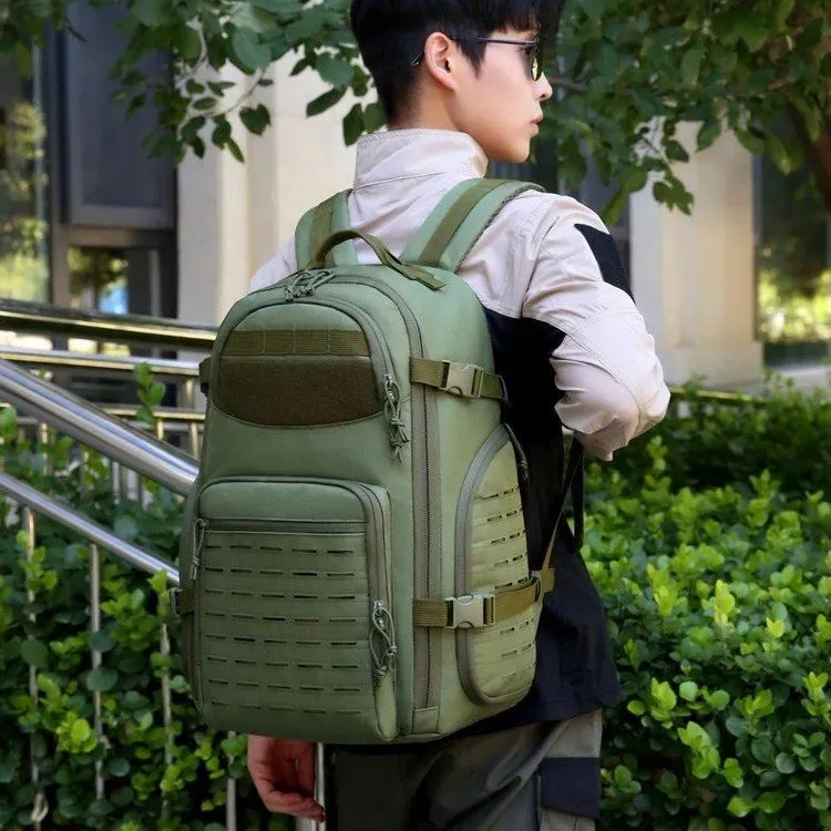 Tas Ransel Pria Bahan Nylon Polos Bentuk Kotak Tali Lebar Resleting Grosir Import