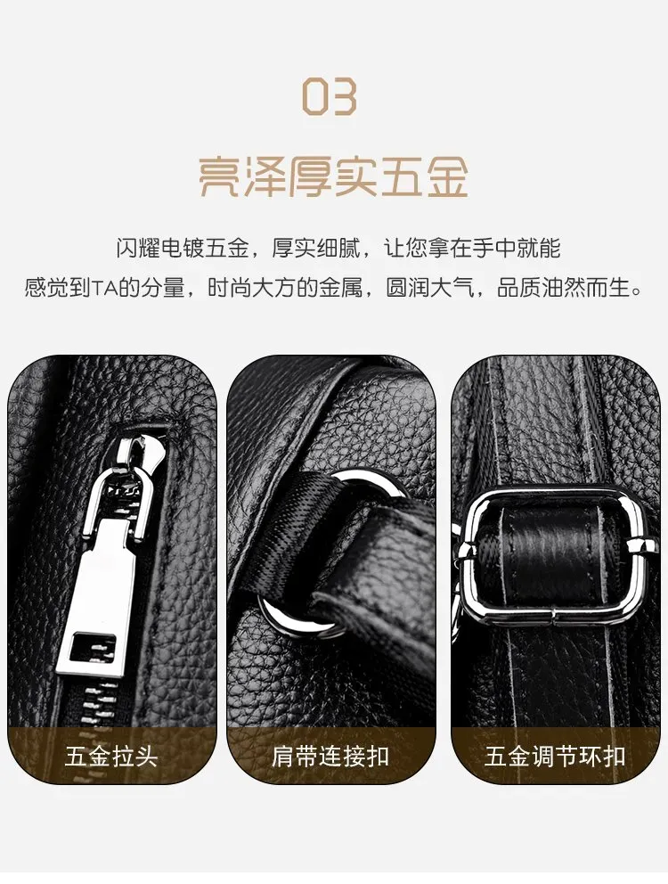 Tas Ransel Wanita Bahan PU Sintetis Polos Warna Hitam Bentuk Kotak Tali Panjang Resleting