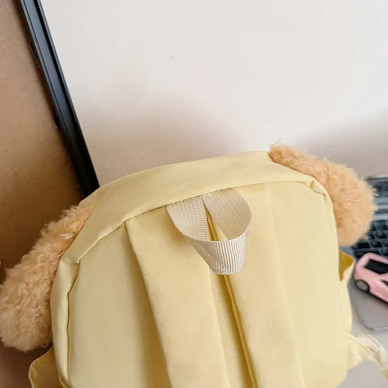 Tas Ransel Wanita Bahan Oxford Polos Warna Kuning Bentuk Kotak Tali Lebar untuk Travel Grosir